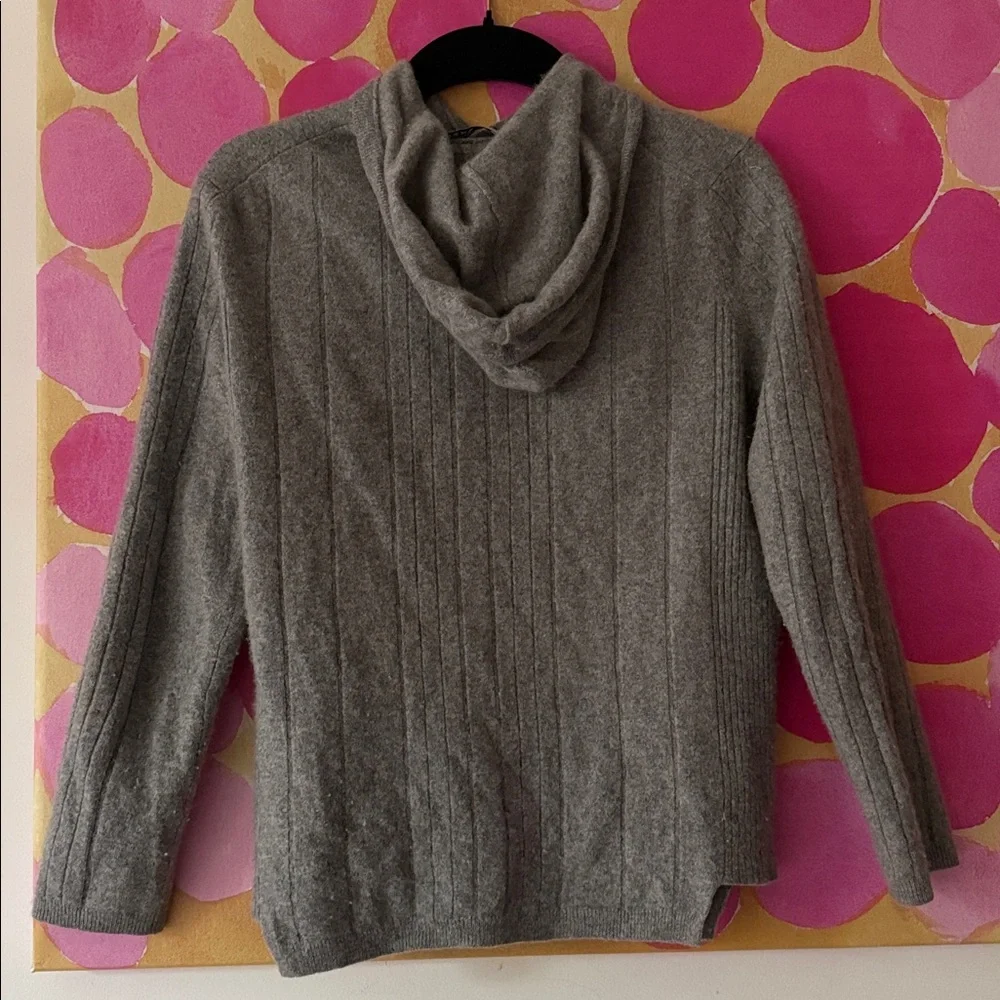 NakedCashmere Light Gray Cashmere Hoodie Sweater - Picture 5 of 8